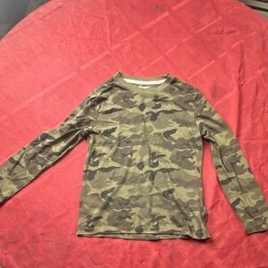 Old Navy Boys Green Brown Black Camouflage Long Sleeve Crew Neck T-Shirt M (8)
